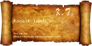 Kocsik Tamás névjegykártya