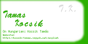 tamas kocsik business card